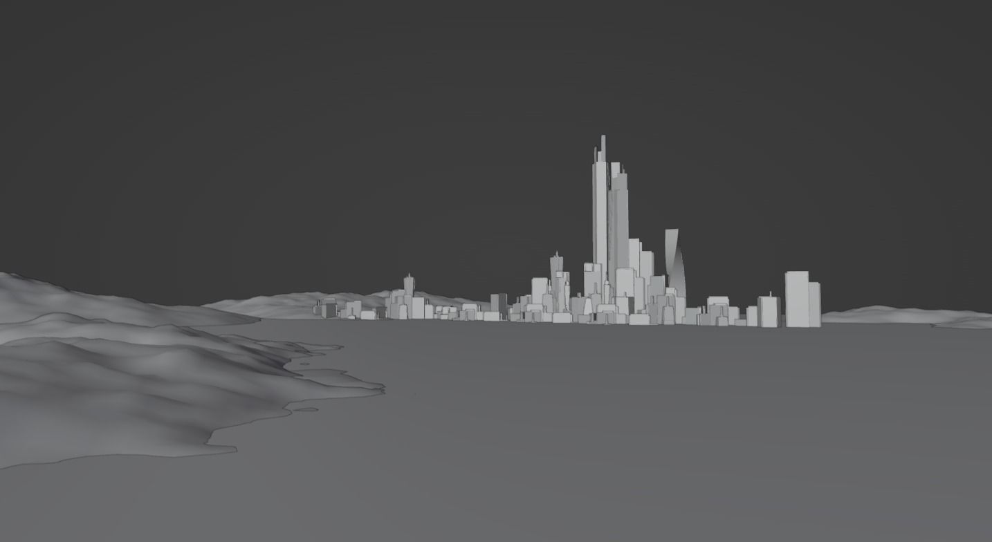 scifi city Low-poly 3D model_8