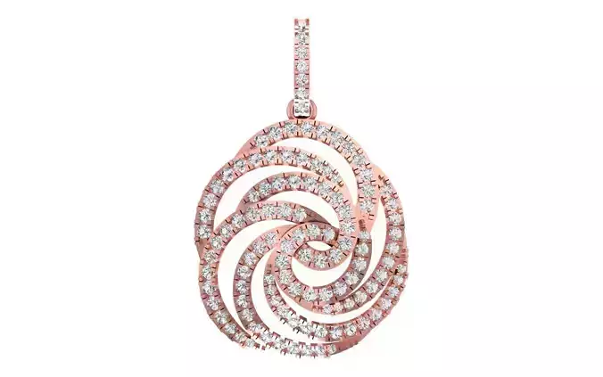 Solitaire Women Pendant 3dm STL OBJ FBX Render Details