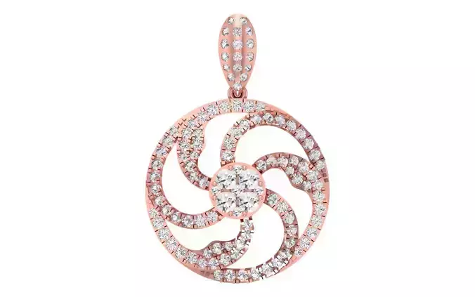 Solitaire Women Pendant 3dm STL OBJ FBX Render Details 3D print model