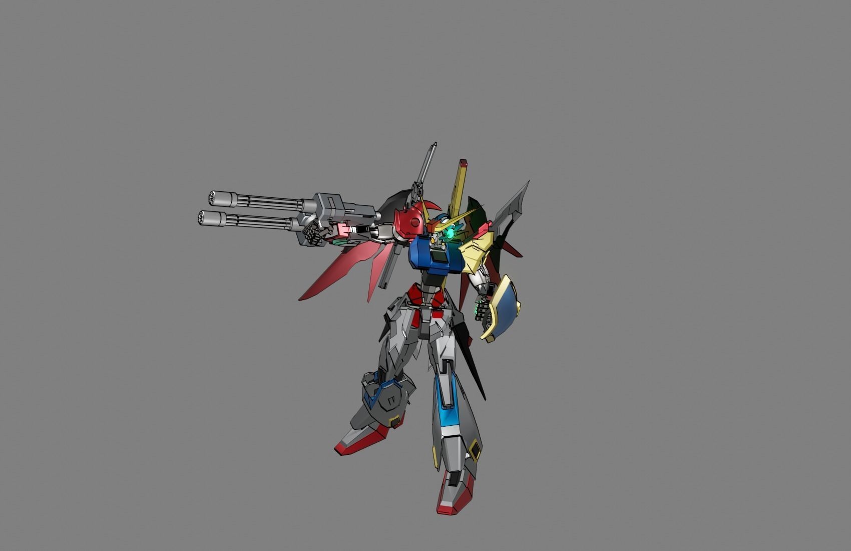 Attacker Gundam 18 A 3D model_9