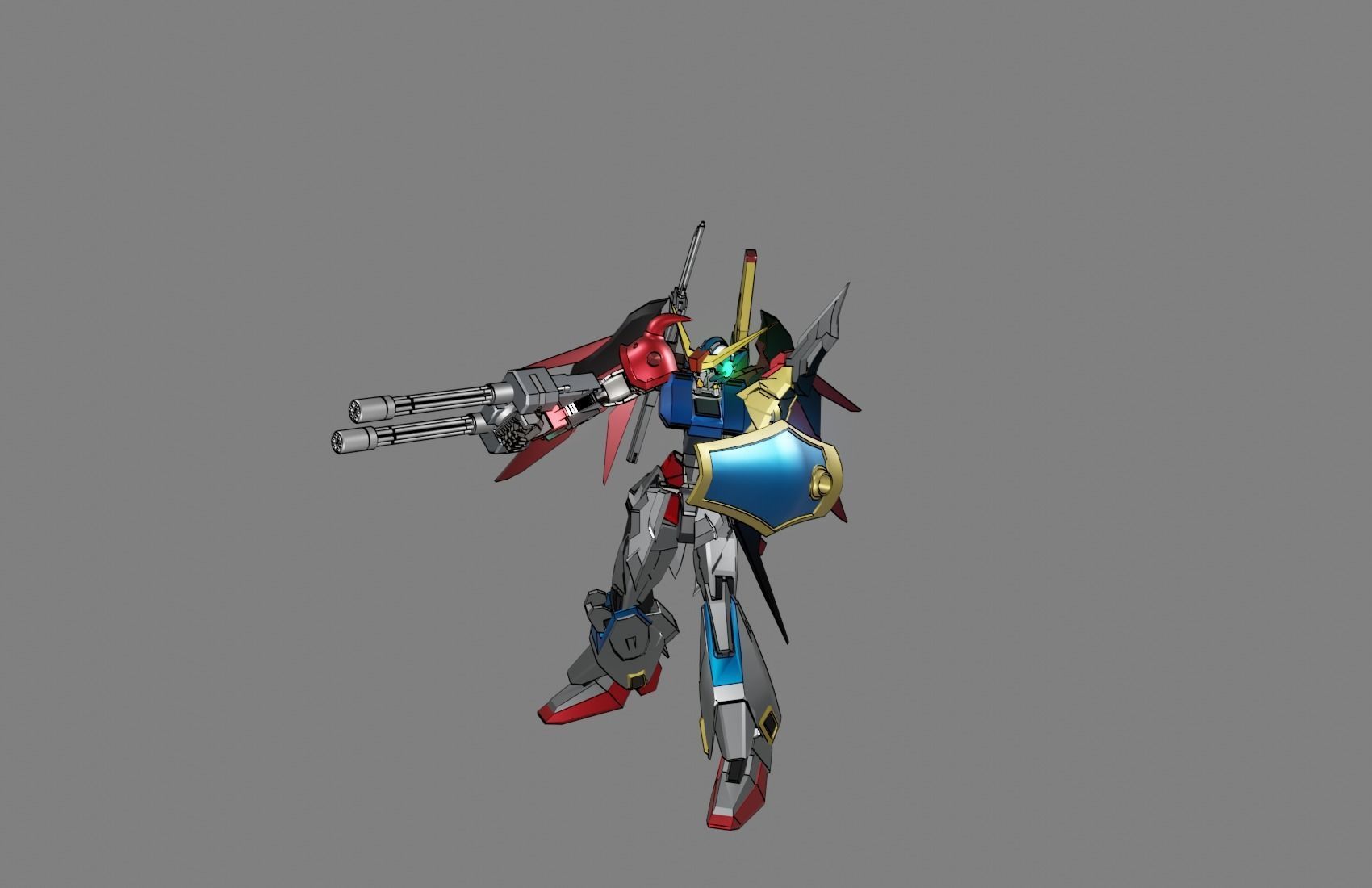 Attacker Gundam 18 A 3D model_8