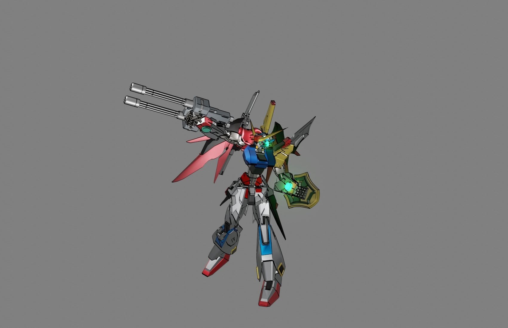 Attacker Gundam 18 A 3D model_11