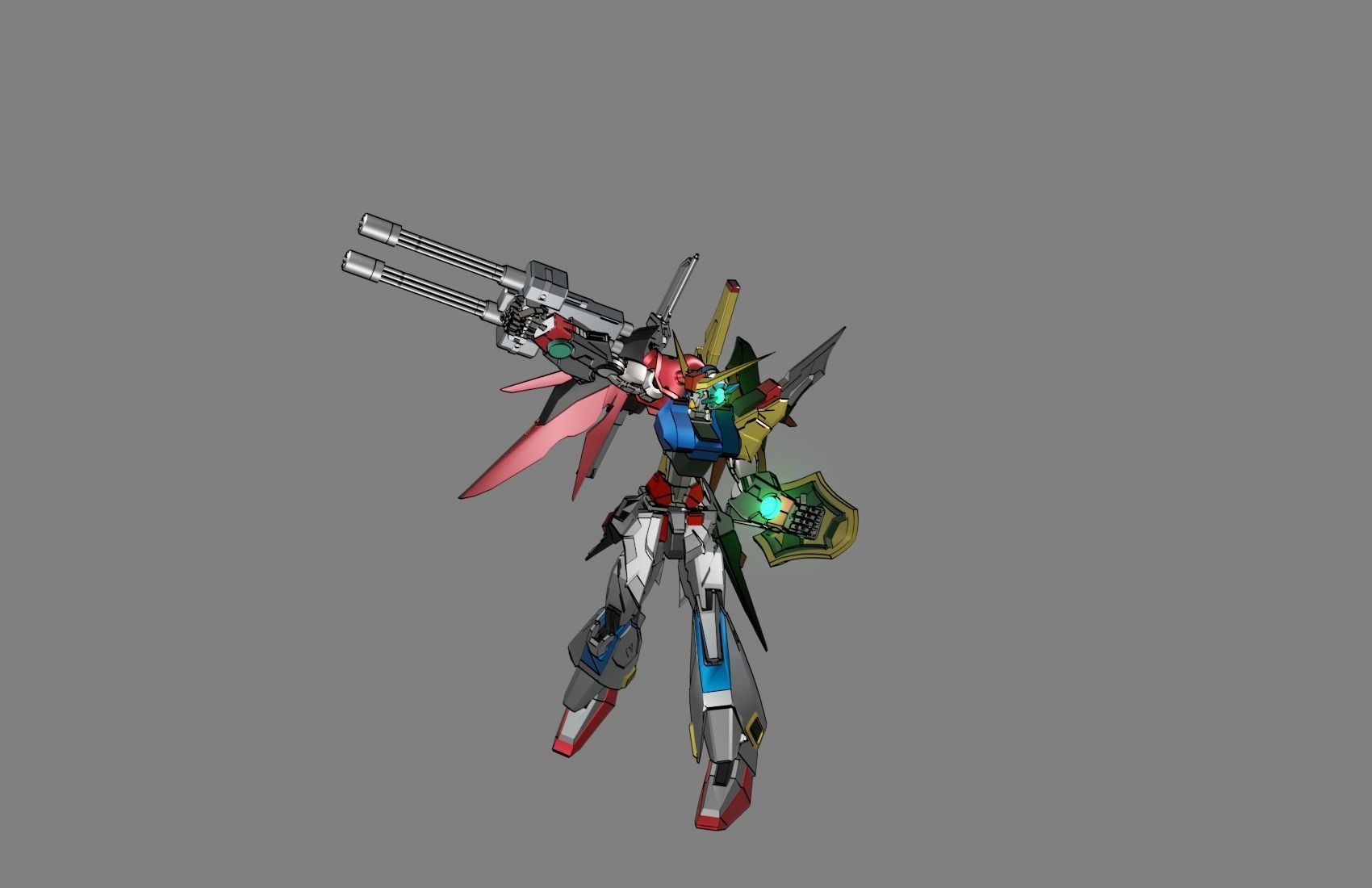 Attacker Gundam 18 A 3D model_12