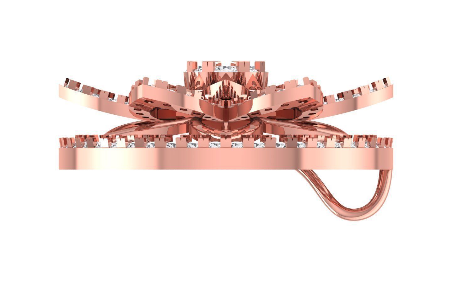 Solitaire Women Pendant 3dm STL OBJ FBX Render Details 3D print model_1