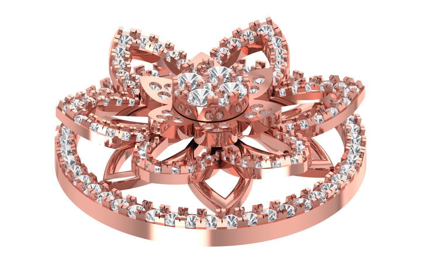 Solitaire Women Pendant 3dm STL OBJ FBX Render Details 3D print model_2