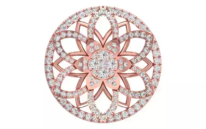 Solitaire Women Pendant 3dm STL OBJ FBX Render Details