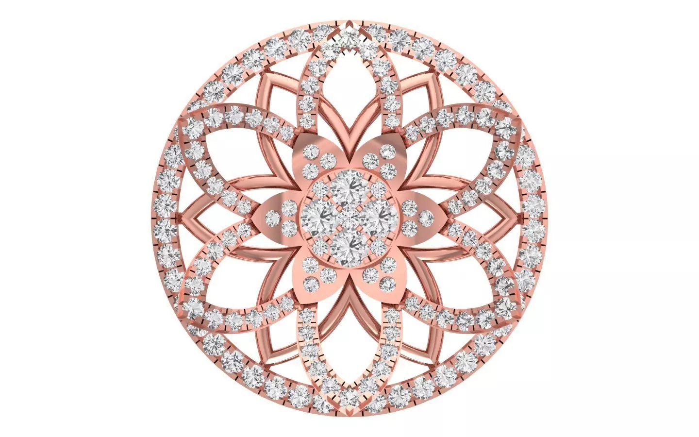 Solitaire Women Pendant 3dm STL OBJ FBX Render Details 3D print model_0