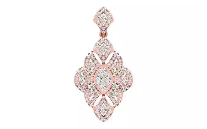 Solitaire Women Pendant 3dm STL OBJ FBX Render Details