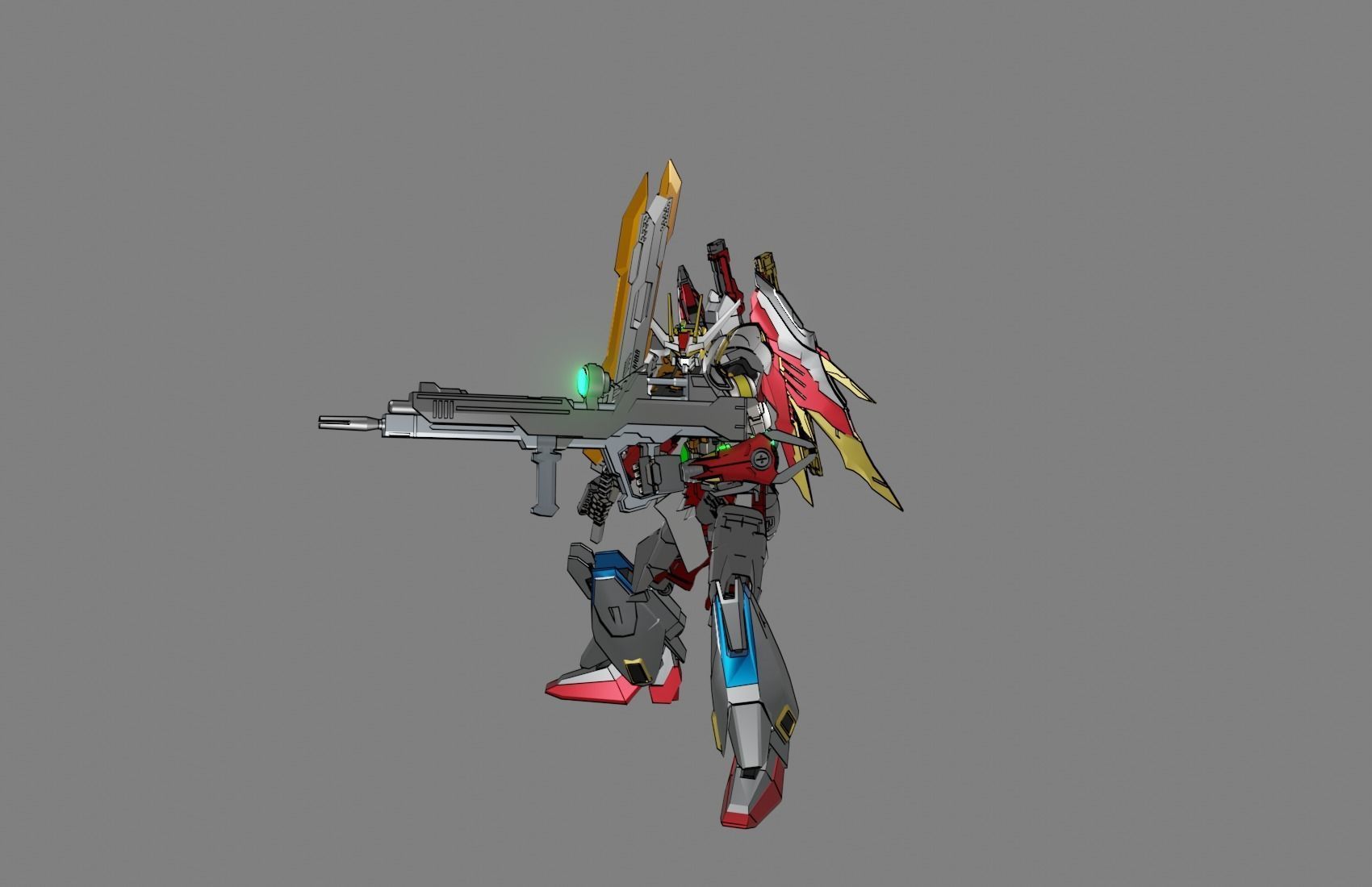 Attacker Gundam 17 A 3D model_1