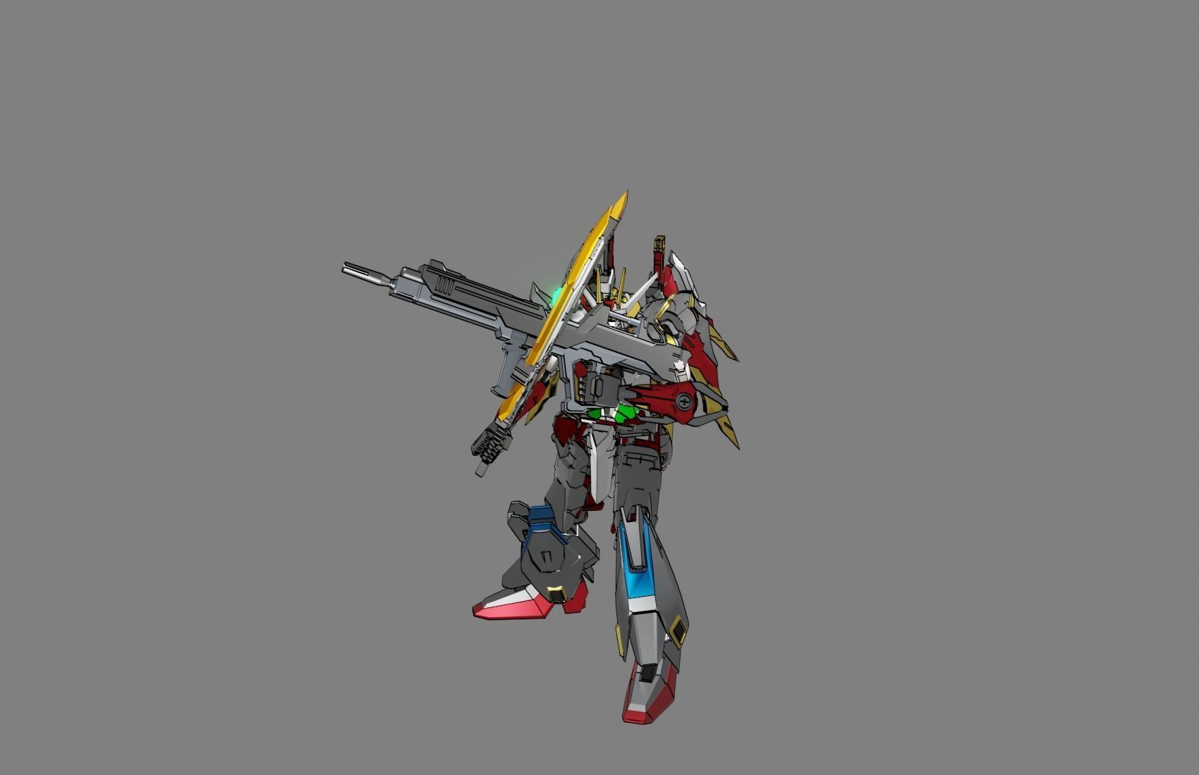 Attacker Gundam 17 A 3D model_6