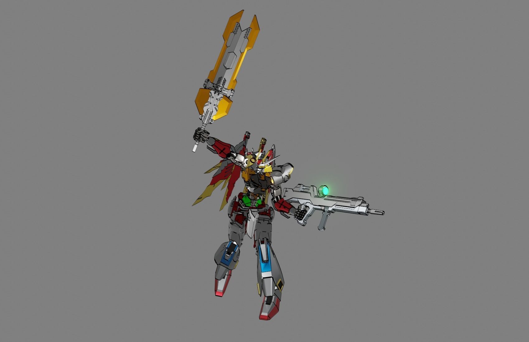 Attacker Gundam 17 A 3D model_23