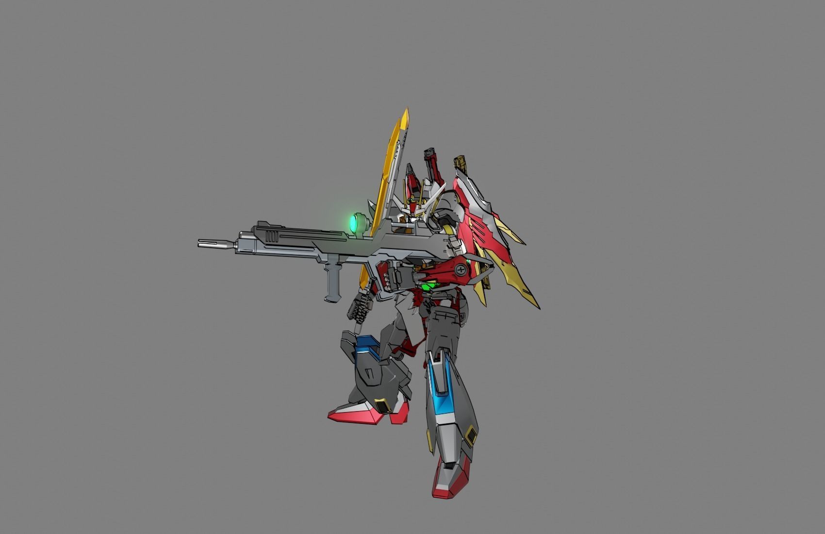 Attacker Gundam 17 A 3D model_3