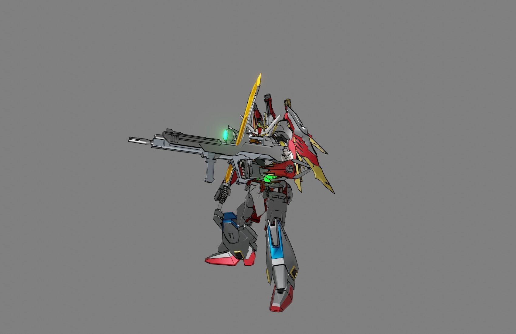 Attacker Gundam 17 A 3D model_4
