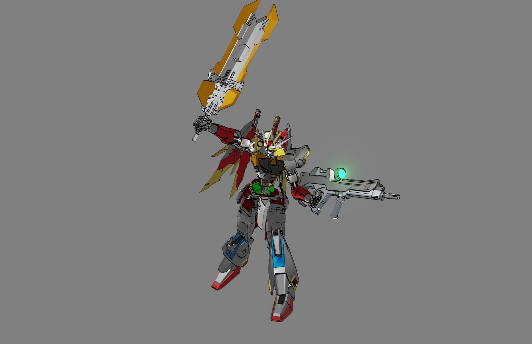 Attacker Gundam 17 A 3D model_11