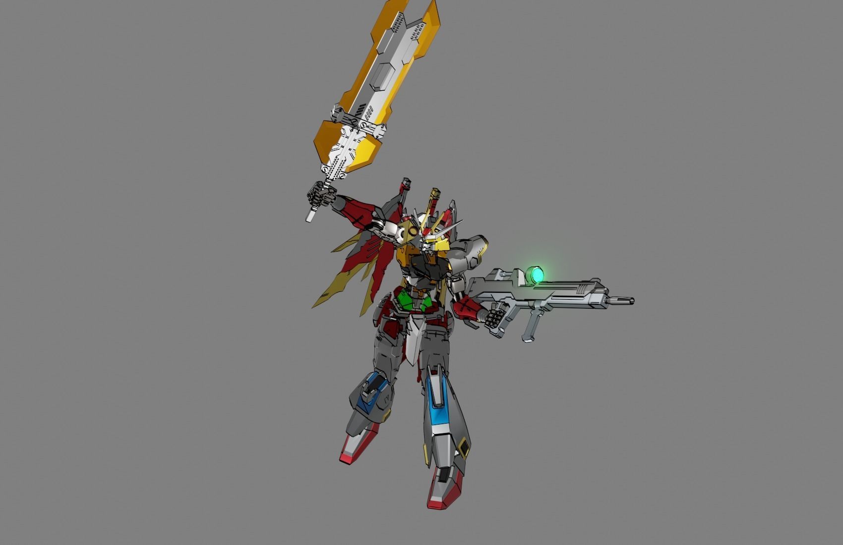 Attacker Gundam 17 A 3D model_12