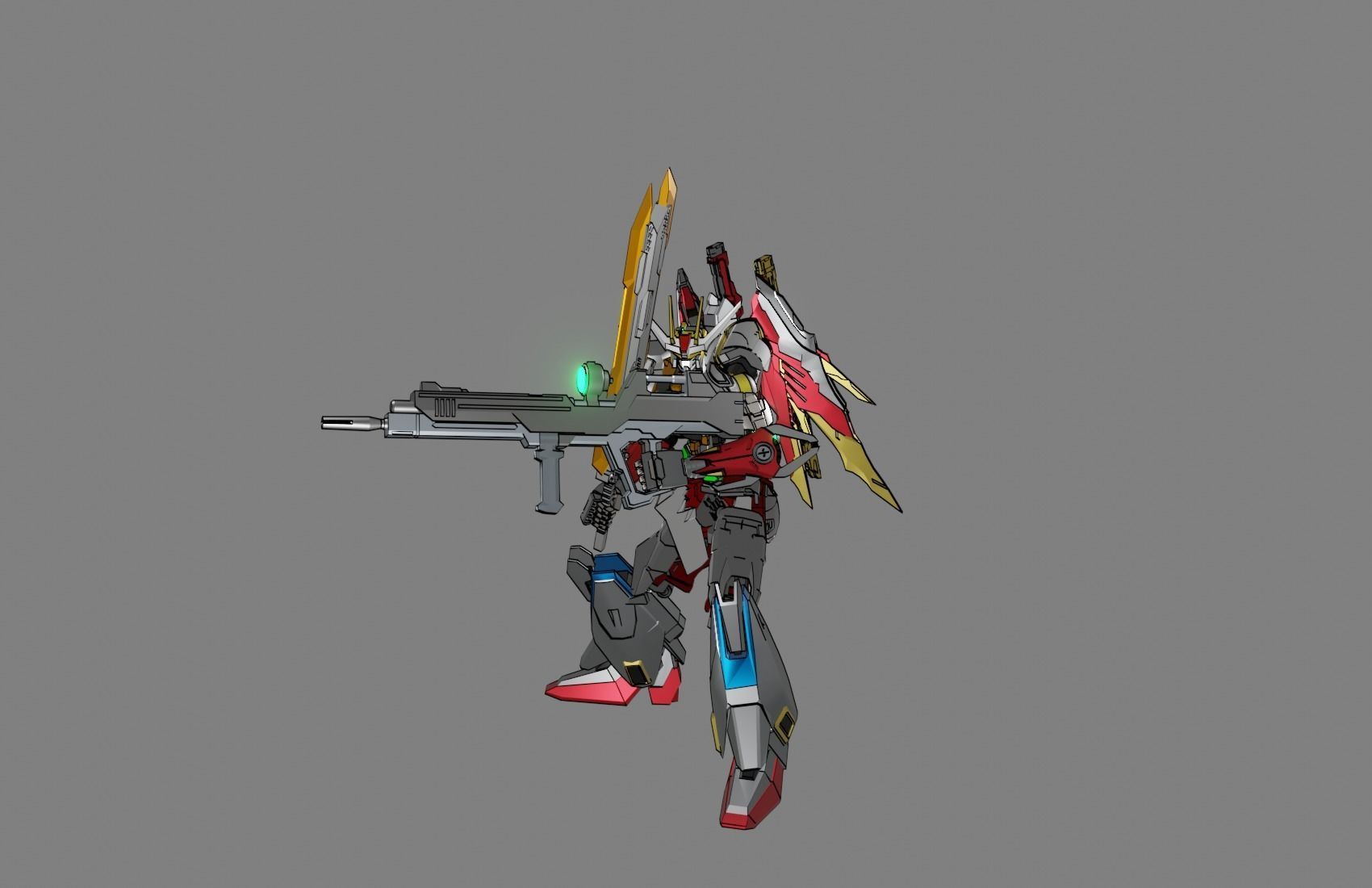 Attacker Gundam 17 A 3D model_2