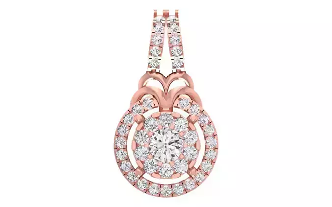 Solitaire Women Pendant 3dm STL OBJ FBX Render Details