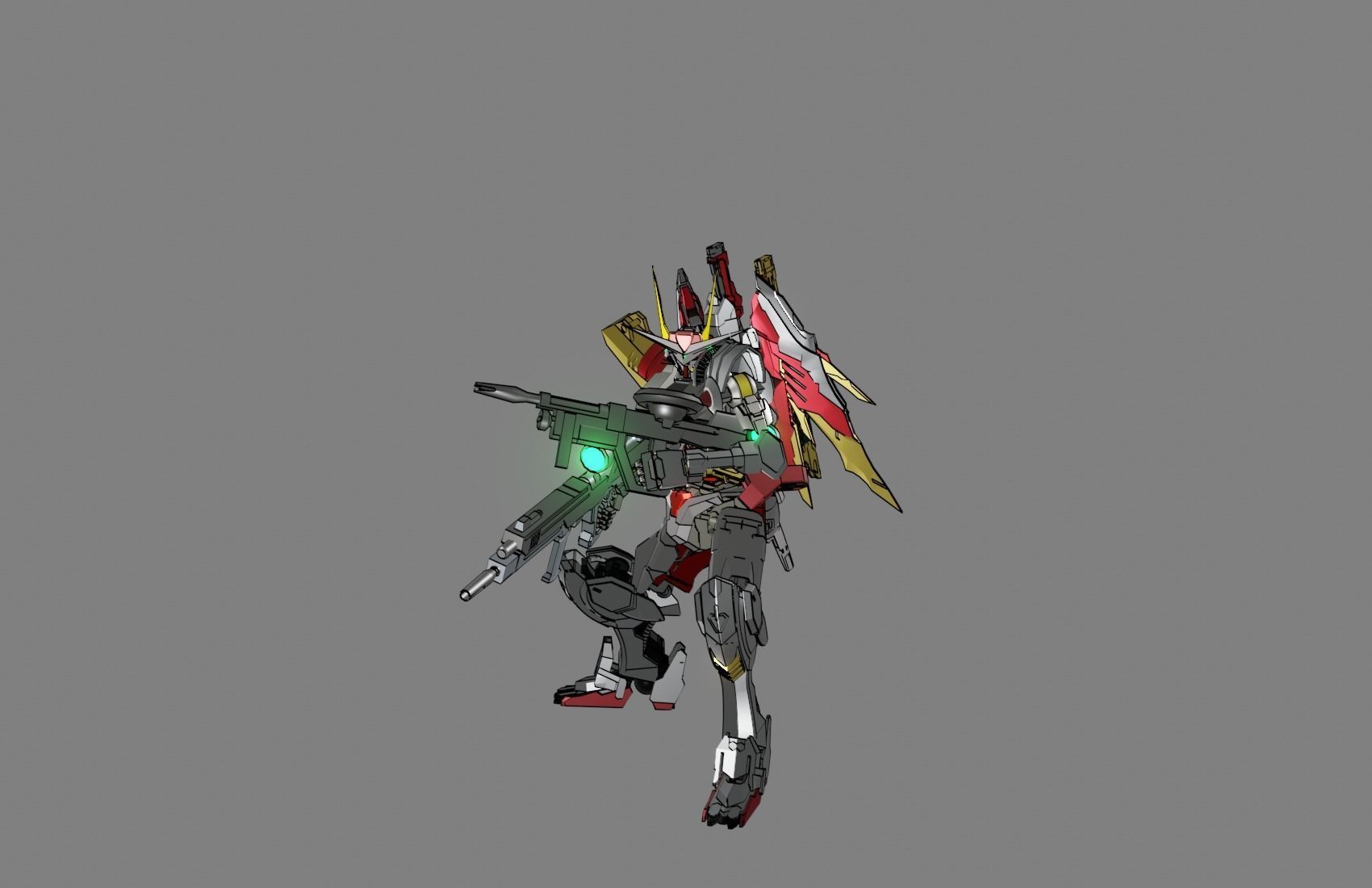 Attacker Gundam 16 A 3D model_2