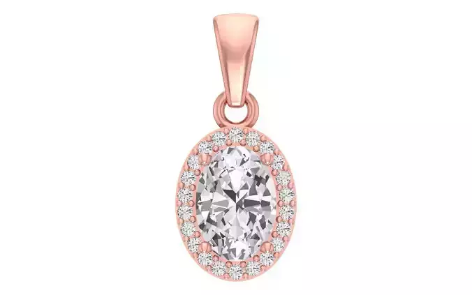 Solitaire Women Pendant 3dm STL OBJ FBX Render Details