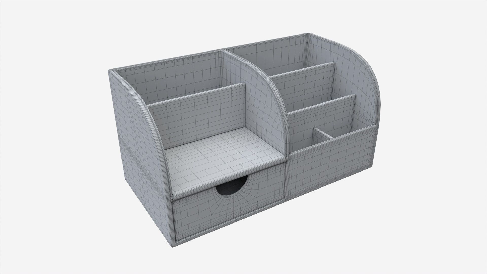 Multifunctional Leather Desk Organizer 3D model_6