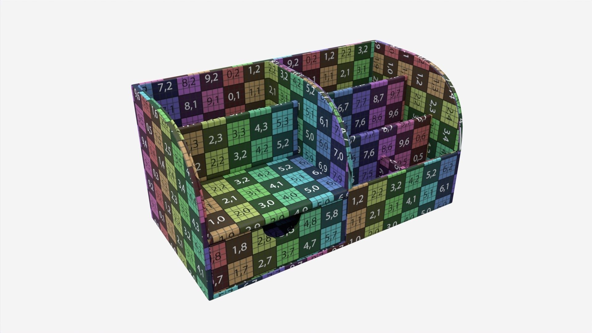 Multifunctional Leather Desk Organizer 3D model_7