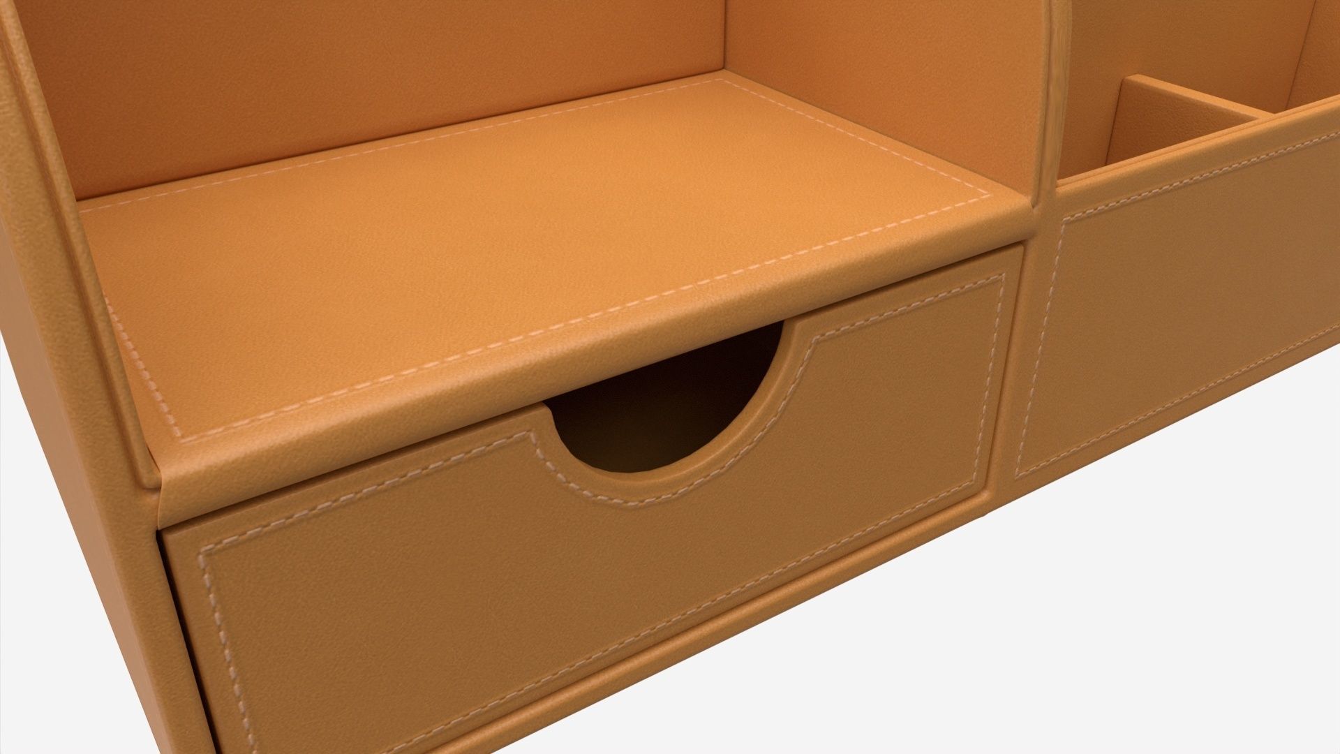 Multifunctional Leather Desk Organizer 3D model_2