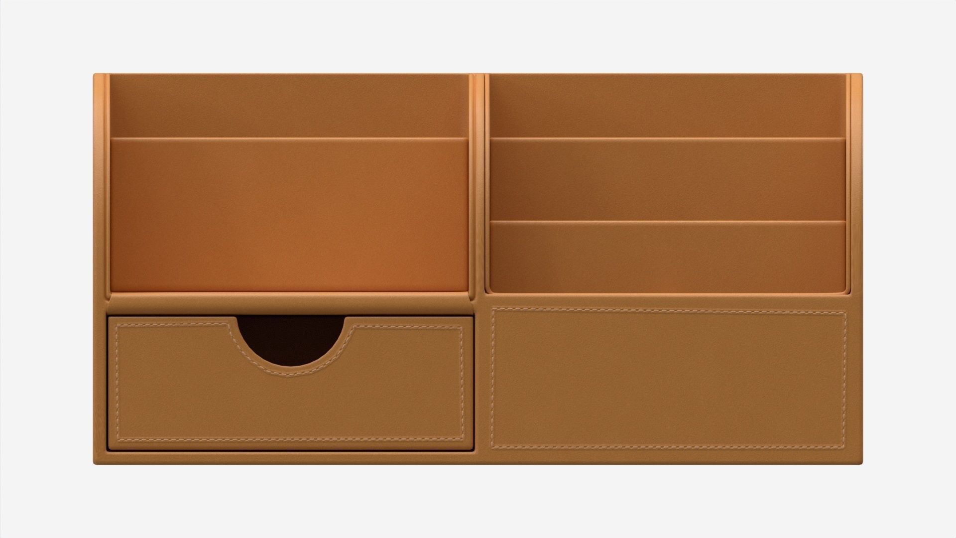 Multifunctional Leather Desk Organizer 3D model_4