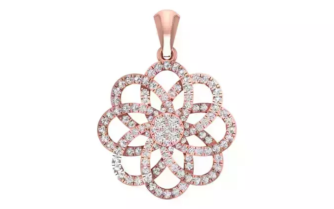 Solitaire Women Pendant 3dm STL OBJ FBX Render Details