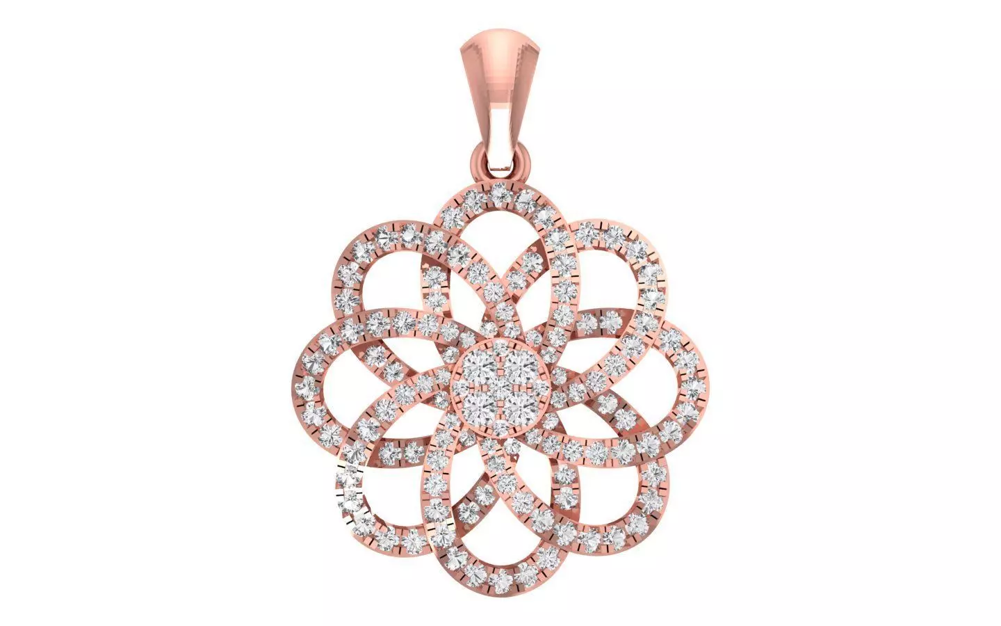 Solitaire Women Pendant 3dm STL OBJ FBX Render Details 3D print model_0