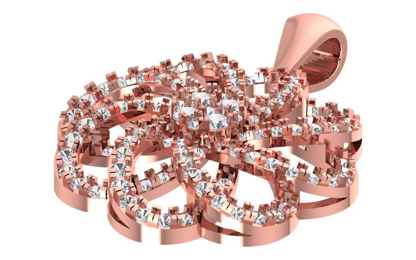 Solitaire Women Pendant 3dm STL OBJ FBX Render Details 3D print model_1