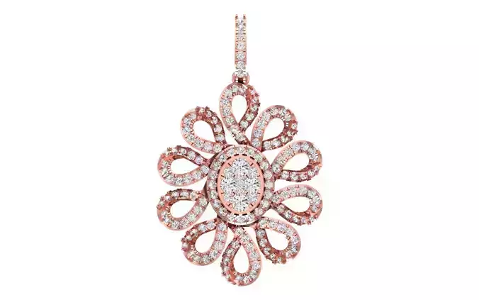 Solitaire Women Pendant 3dm STL OBJ FBX Render Details