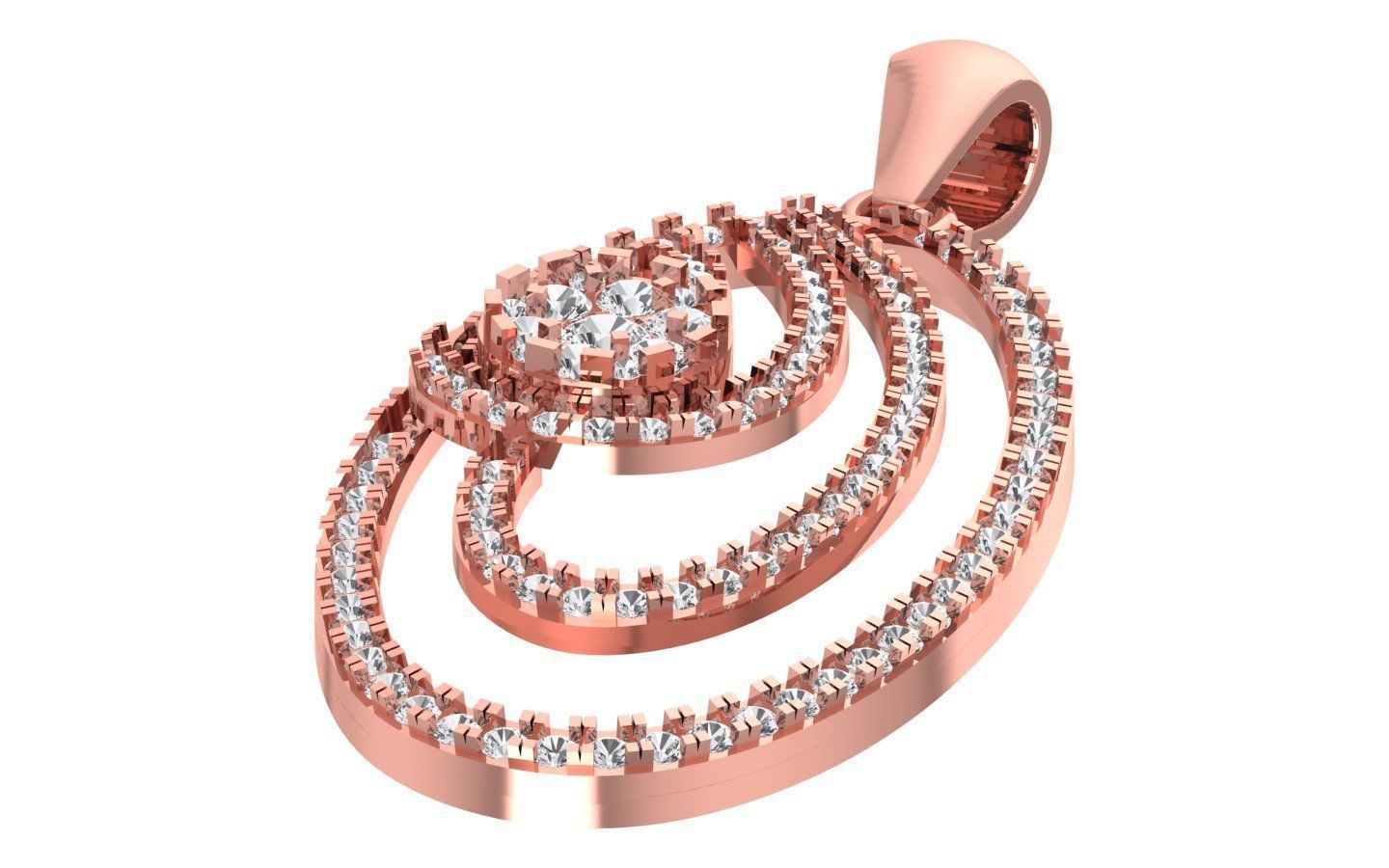 Solitaire Women Pendant 3dm STL OBJ FBX Render Details 3D print model_2