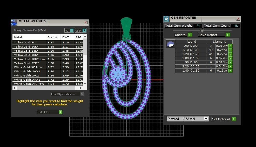Solitaire Women Pendant 3dm STL OBJ FBX Render Details 3D print model_3