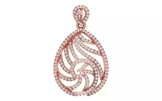 Solitaire Women Pendant 3dm STL OBJ FBX Render Details