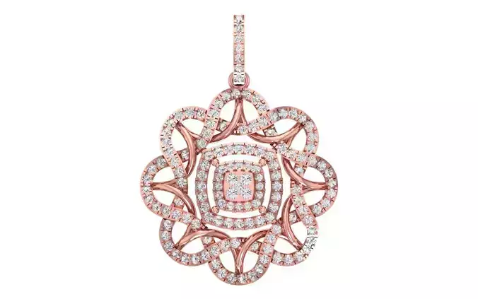 Solitaire Women Pendant 3dm STL OBJ FBX Render Details