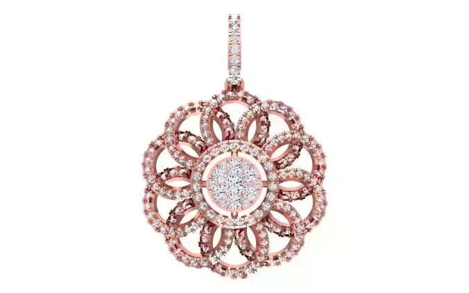 Solitaire Women Pendant 3dm STL OBJ FBX Render Details