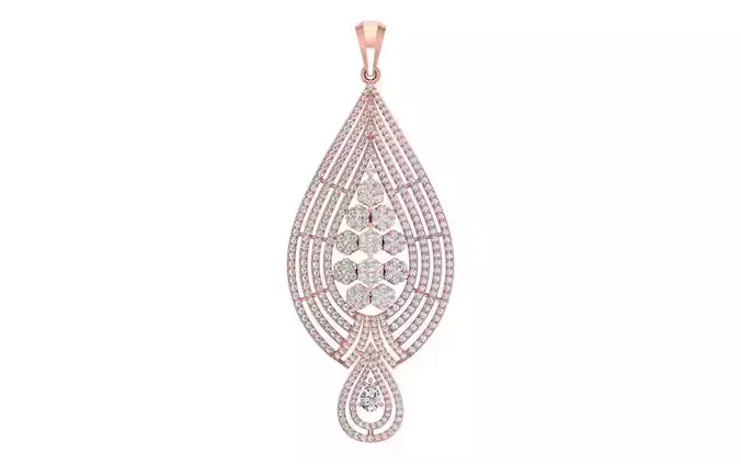 Solitaire Women Pendant 3dm STL OBJ FBX Render Details