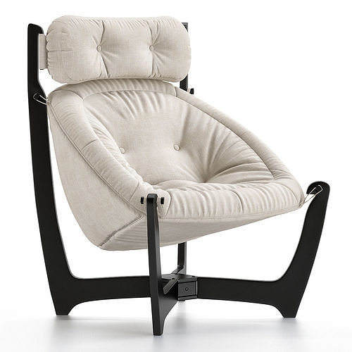 Ottawa 3d model lounge chair with frame Low-poly 3D model