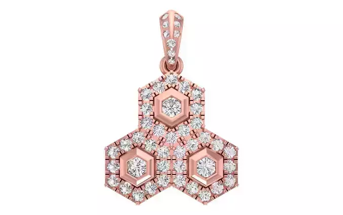 Solitaire Women Pendant 3dm STL OBJ FBX Render Details