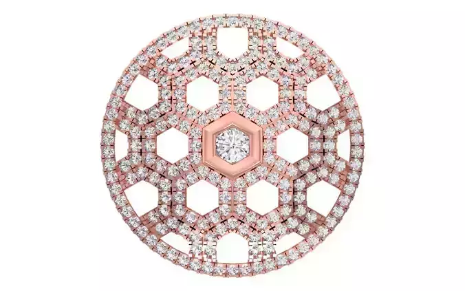 Solitaire Women Pendant 3dm STL OBJ FBX Render Details