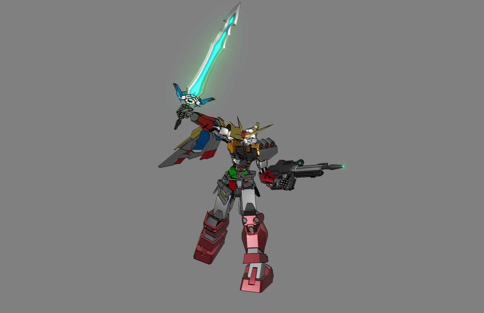 Attacker Gundam 14 A 3D model_12