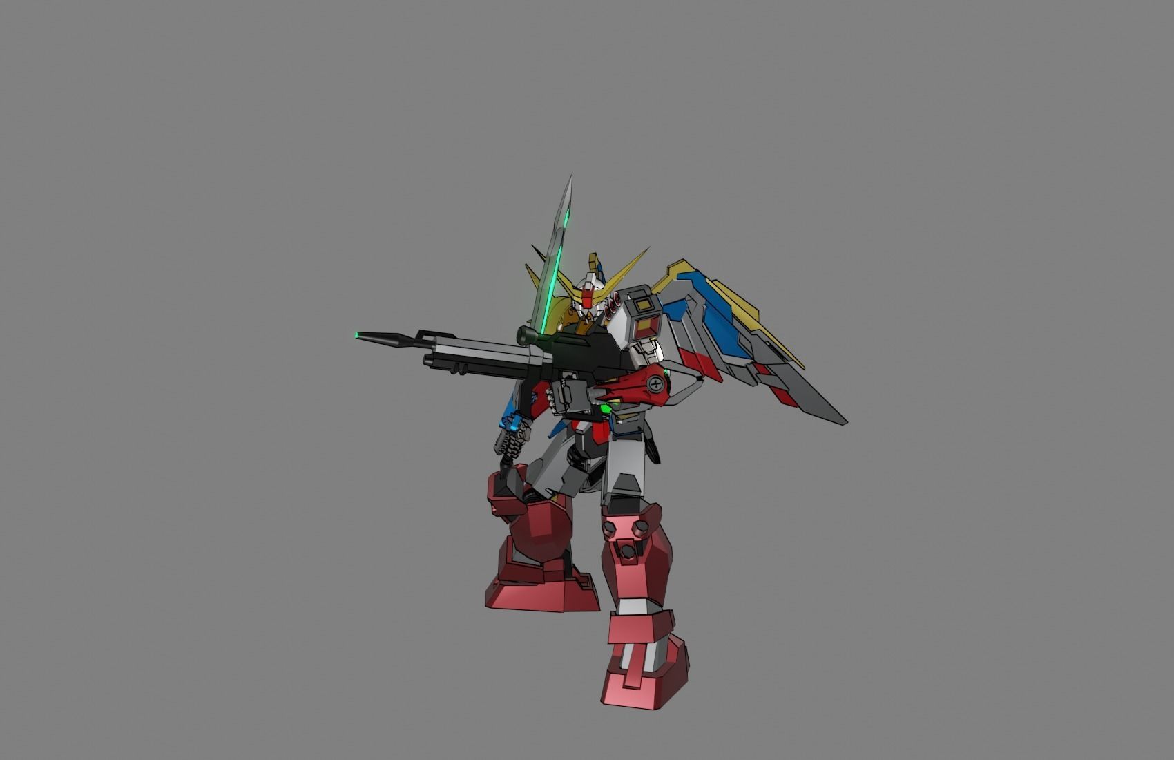 Attacker Gundam 14 A 3D model_3
