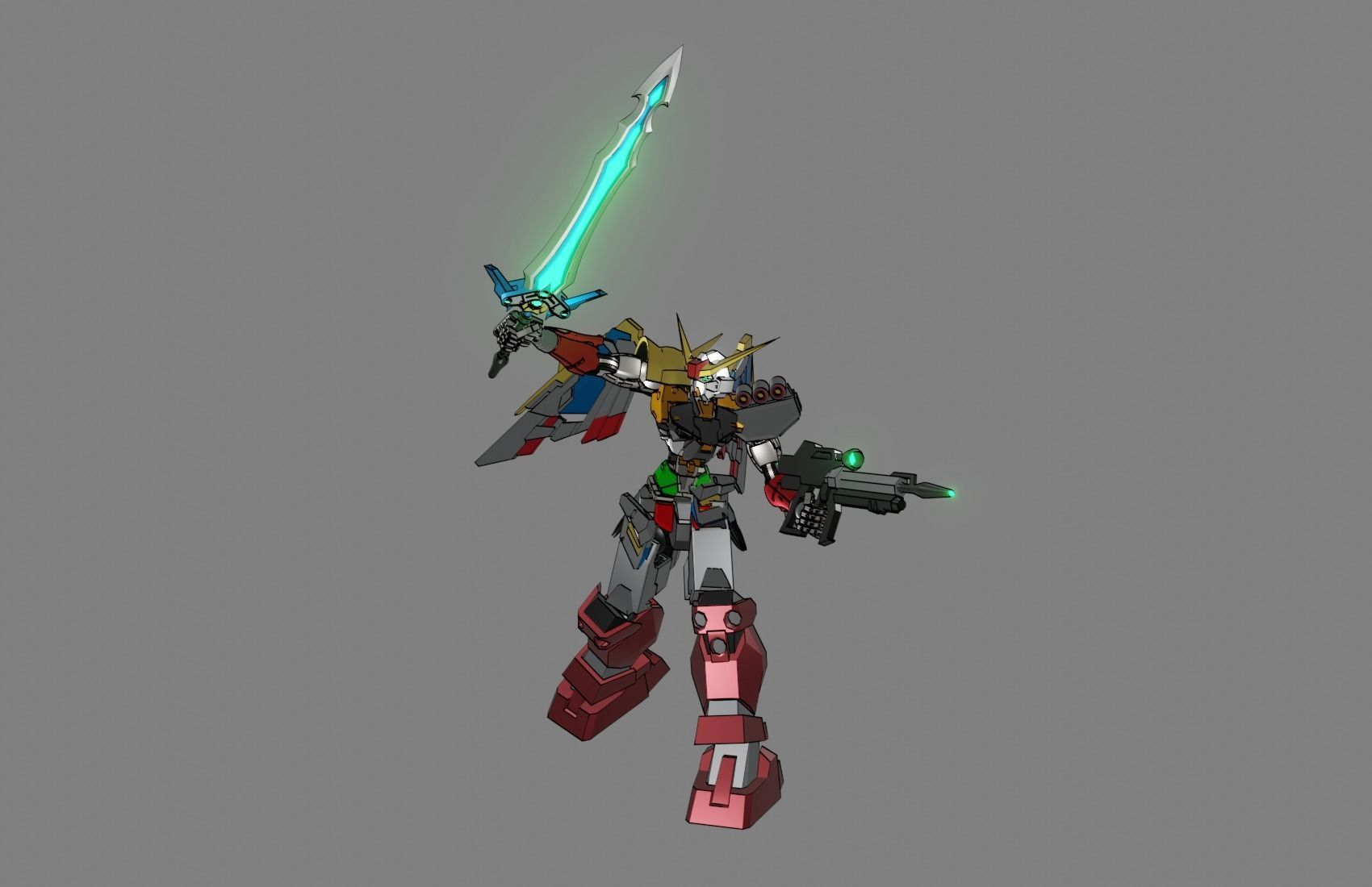 Attacker Gundam 14 A 3D model_10