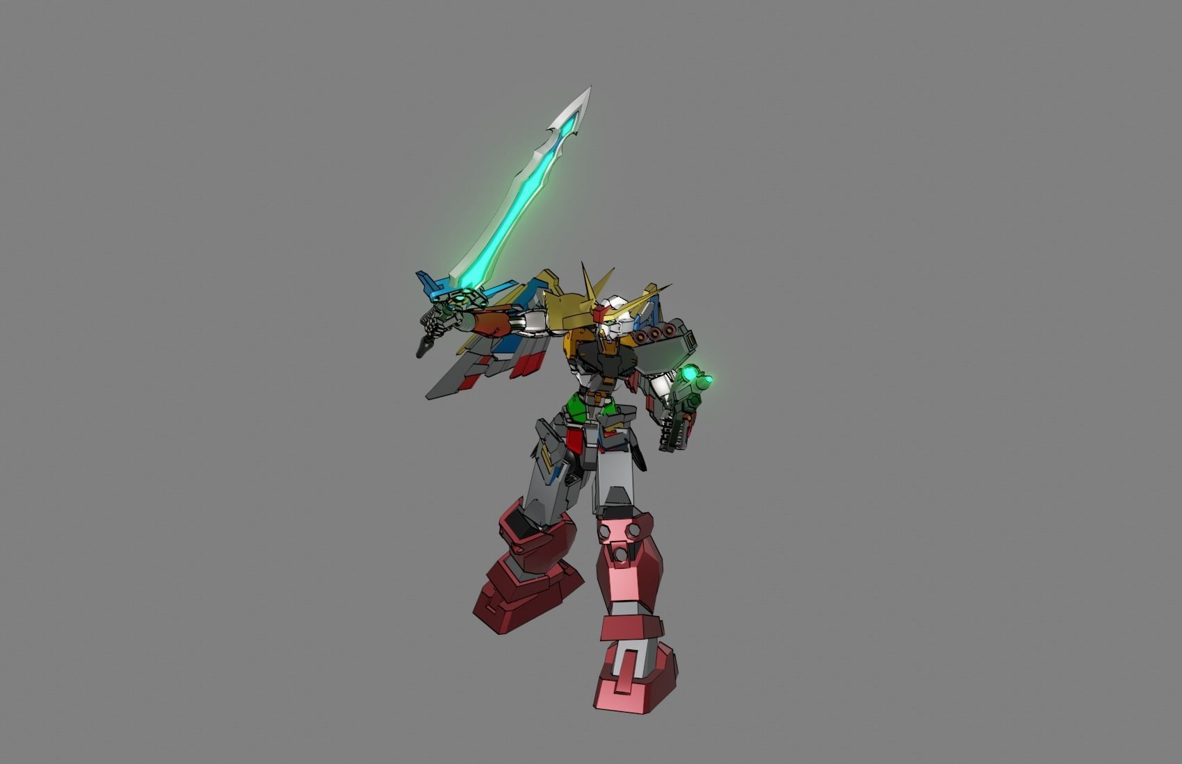 Attacker Gundam 14 A 3D model_9