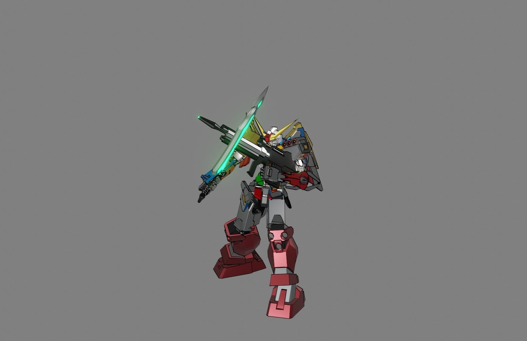 Attacker Gundam 14 A 3D model_7