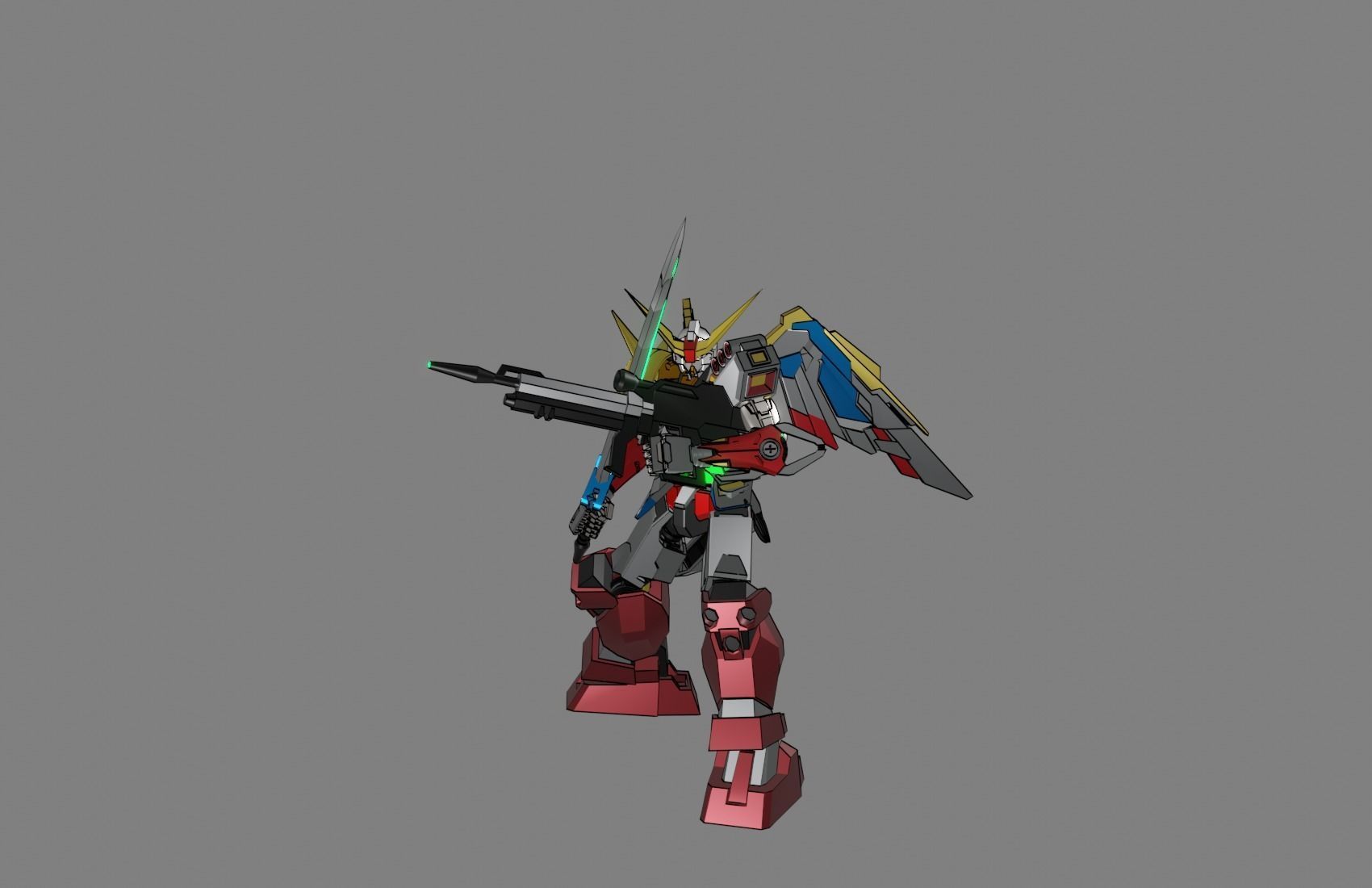 Attacker Gundam 14 A 3D model_4