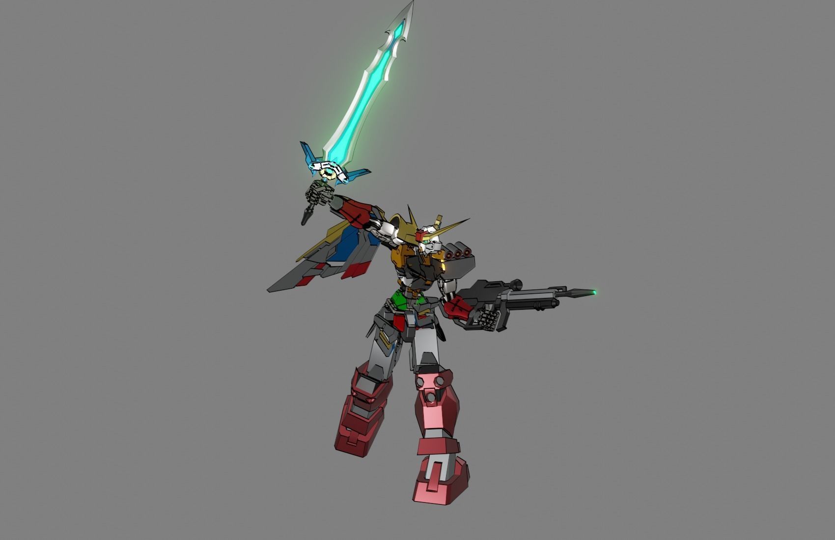 Attacker Gundam 14 A 3D model_13