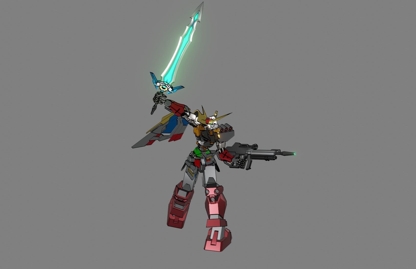 Attacker Gundam 14 A 3D model_15