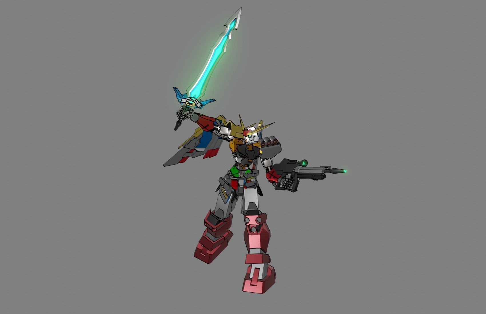 Attacker Gundam 14 A 3D model_11