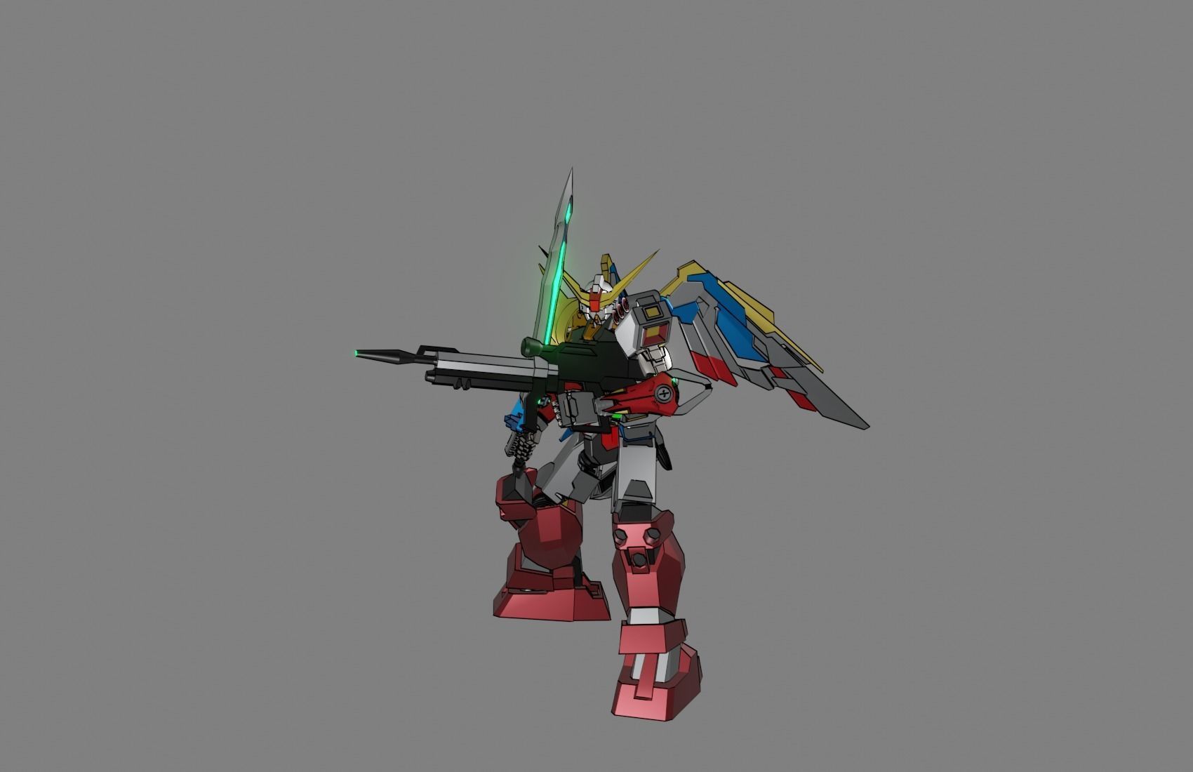 Attacker Gundam 14 A 3D model_2